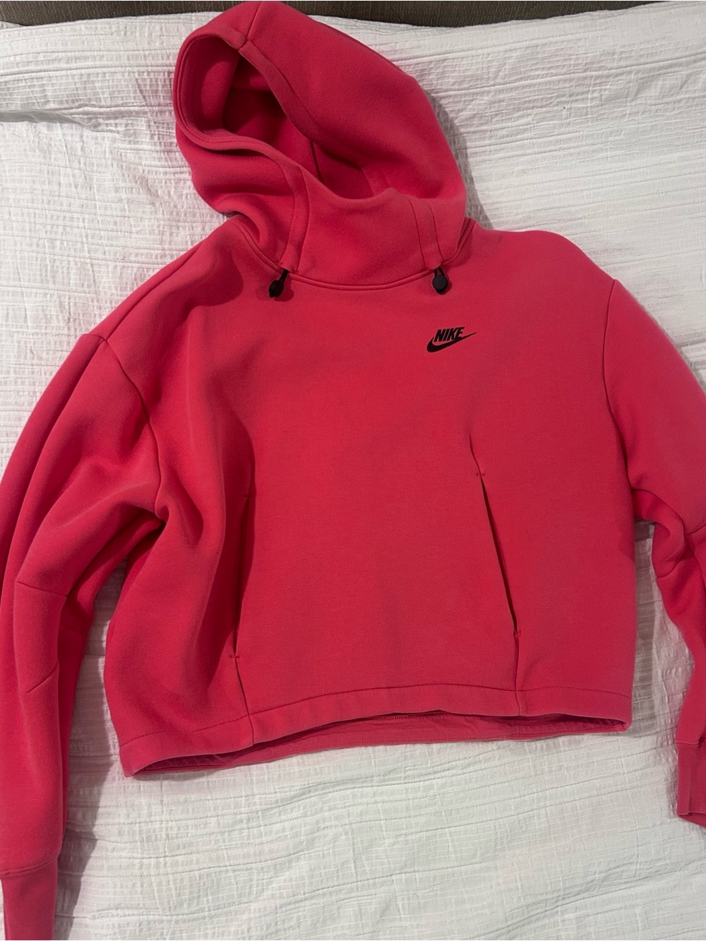Nike Women’s Coral Pink Hooded Crop Sweatshirt